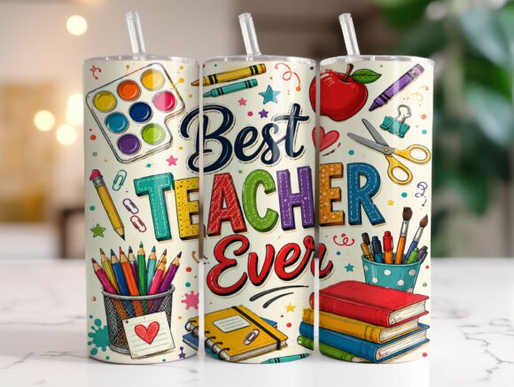 Best Teacher Ever Tumbler Wrap Graphics Review