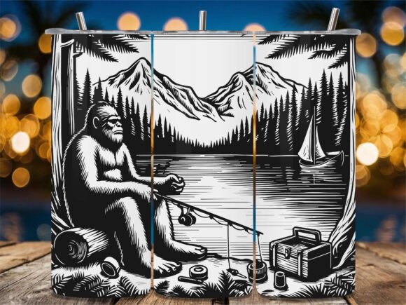 Bigfoot Mountain Fishing Tumbler: Graphics & Crafts for Publishers