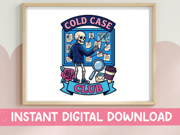 Cold Case Club Skeleton Detective: T-Shirt Designs & Graphics