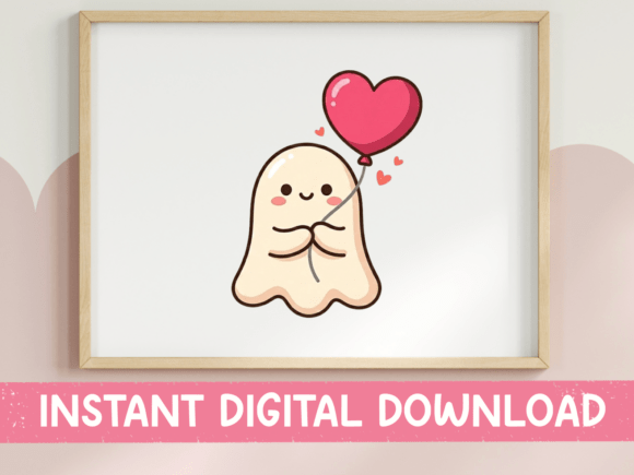 Cute Ghost Heart Balloon Kawaii SVG: Graphics & T-Shirt Designs Review