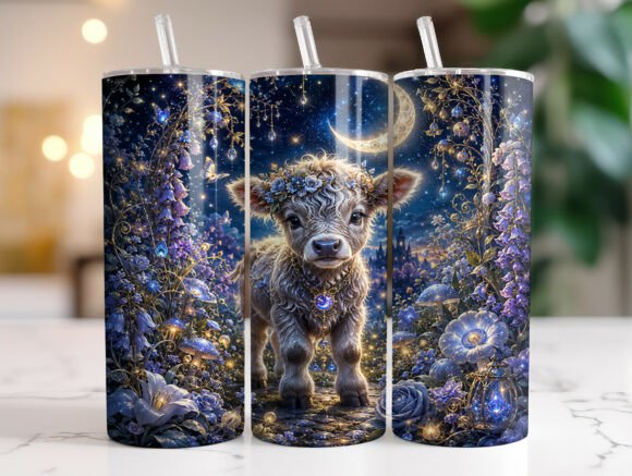 Fantasy Highland Cow Tumbler Wrap Graphics Review