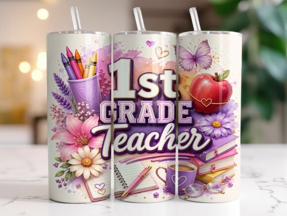 First Grade Teacher Tumbler Wraps: Graphics Review for Sellers