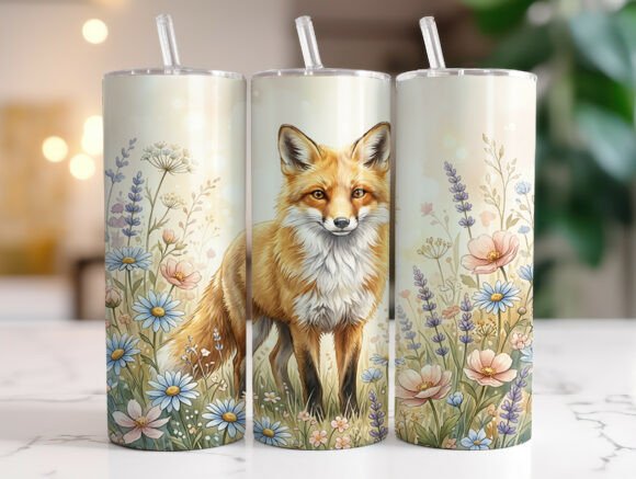 Fox and Spring Flowers: Graphics for Tumbler Wraps Review