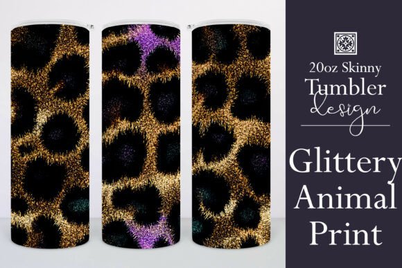 Glitter Animal Print Tumbler Wraps and Graphics