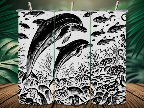 Jumping Dolphin Coral Reef Tumbler Graphics & Crafts