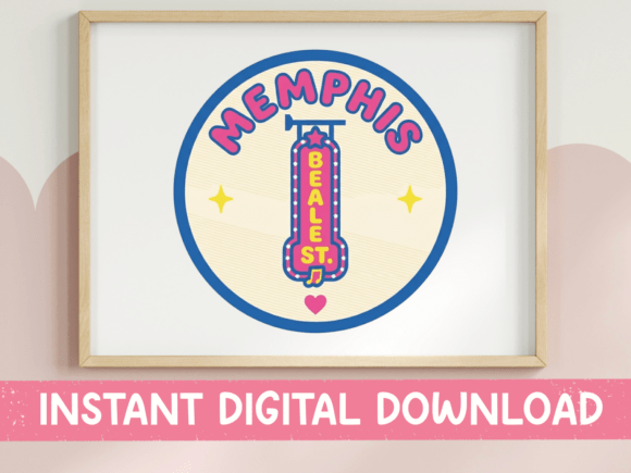Memphis Beale Street Patch SVG: Graphics for T-Shirt Designs
