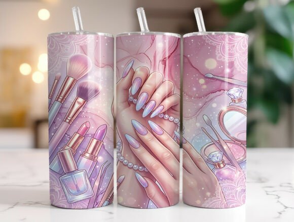 Nail Artist Glam 20oz Tumbler Wrap PNG