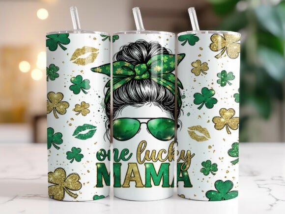 One Lucky Mama St. Patrick's Tumbler Graphics & Tumbler Wraps