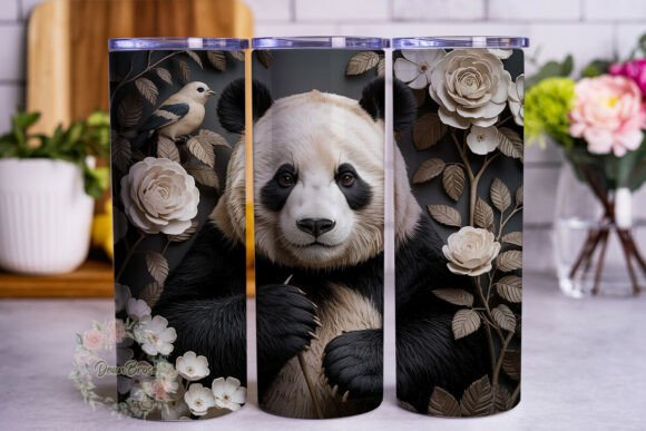 Panda Carved Floral Tumbler Wrap Graphics Review