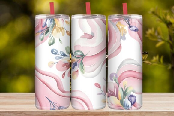 Pastel Florals Abstract Tumbler Wrap