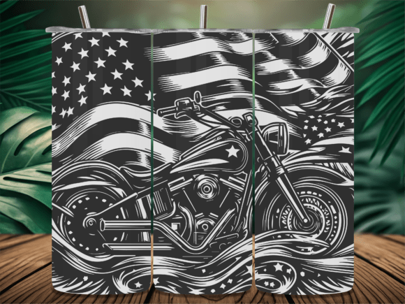 Patriotic Bike Motorcycle Tumbler