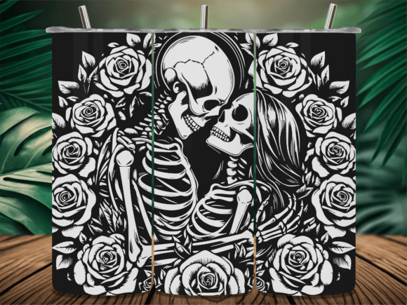 Roses Floral Skeleton Tumbler: A Design Review for Crafts & Graphics