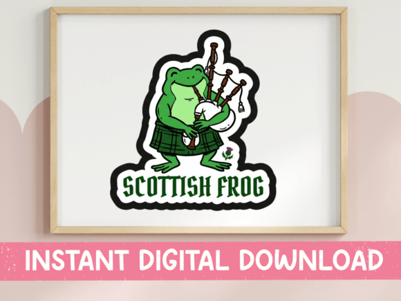 Scottish Frog Bagpipes Kilt SVG Review for Graphics & T-Shirt Designs