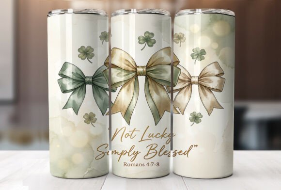 Soft Bow Clover Tumbler Wrap: Graphics for St. Patrick's Day