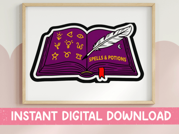 Spells and Potions Spellbook SVG for T-Shirt Graphics