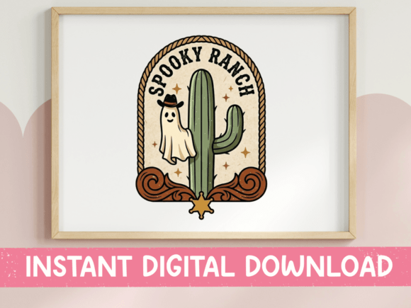 Spooky Ranch Ghost Cactus SVG: Graphics & T-Shirt Designs