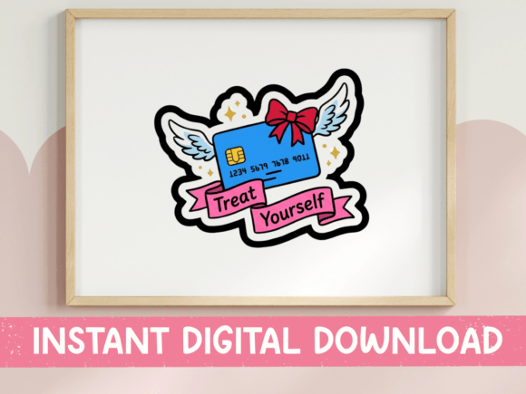 Treat Yourself Credit Card Wings SVG: Graphics for T-Shirt Designs