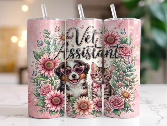 Vet Assistant Floral Tumbler Wraps Graphics Review
